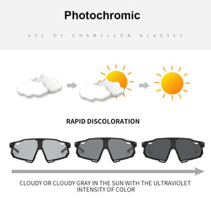 Photochromic Sports Glasses Men's and Women's Polarized Bike Eyewear Mountain MTB Cycling UV400 Sunglasses Bicycle Road Goggles