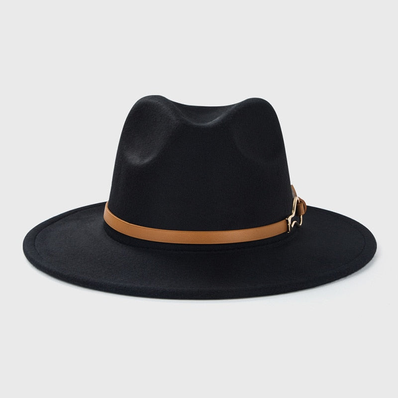 Fashion Wool Fedora Hat For Women Men Winter Autumn Church Jazz Hats Viking British Flat Brim Felt Hat Outdoor Casual Fedoras
