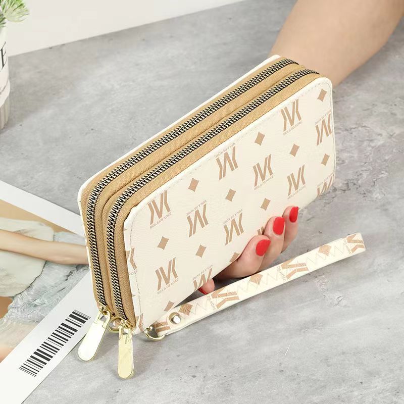Women's wallet fashion Ladies mobile phone bag long printing new clutch bag star Double zipper hand strap bag Multiple color 697