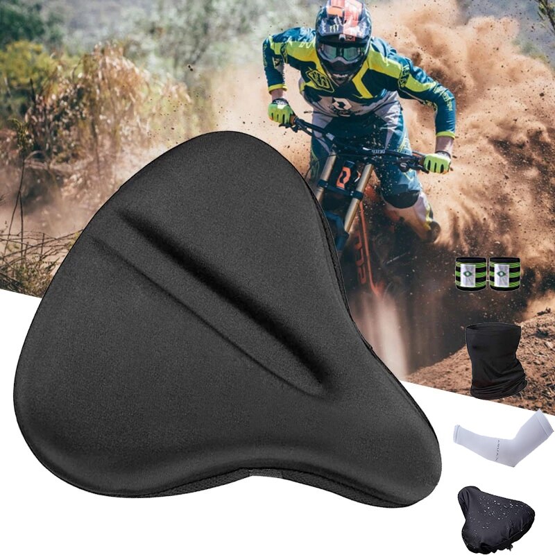 Bicycle Saddle Gel Cushion Cover Ergonomic design For Comfortable Exercise Bike Seat Pad Bike Cycling Riding Accessories Part