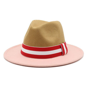 men fedora unisex solid color fedora hat women&#39;s 21-color wide brim jazz top hat autumn winter British retro Panama hat