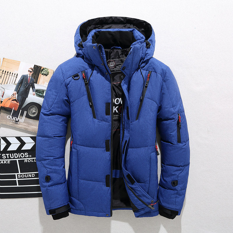 Men&#39;s White Duck Down Jacket Warm Hooded Thick Puffer Jacket Coat Male Casual High Quality Overcoat Thermal Winter Parka Men