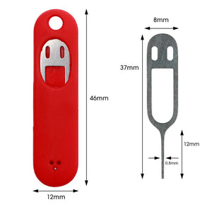 5pcs SIM Card Removal Needle Pin & Anti-lost Tray Charm Keychain Split Rings Phone SIM Card Storage Case Ejecter Tool Needles