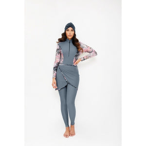 4 Piece Set Women&#39;s Muslim Swimwear Full Cover Lslamic Clothes Hijab Long Sleeves Sport Swimsuit Burkinis Wear Bathing Suit 4XL