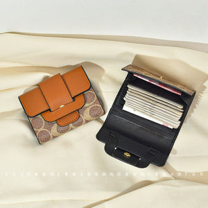 Ins Business Card PU Purse Wholesale Cross-Border Korean Style Fashion Pouch Women's Zipper Expanding Card Holder Wallet Purse