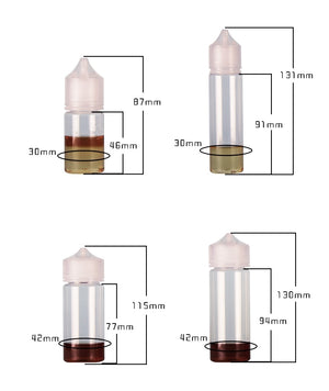 5PCS X 30ML 60ML 100ML 120ML PET Empty Plastic e Liquid Juice Oil Fat Vape Dropper Bottles Jars Clear Containers CRC Caps Tips