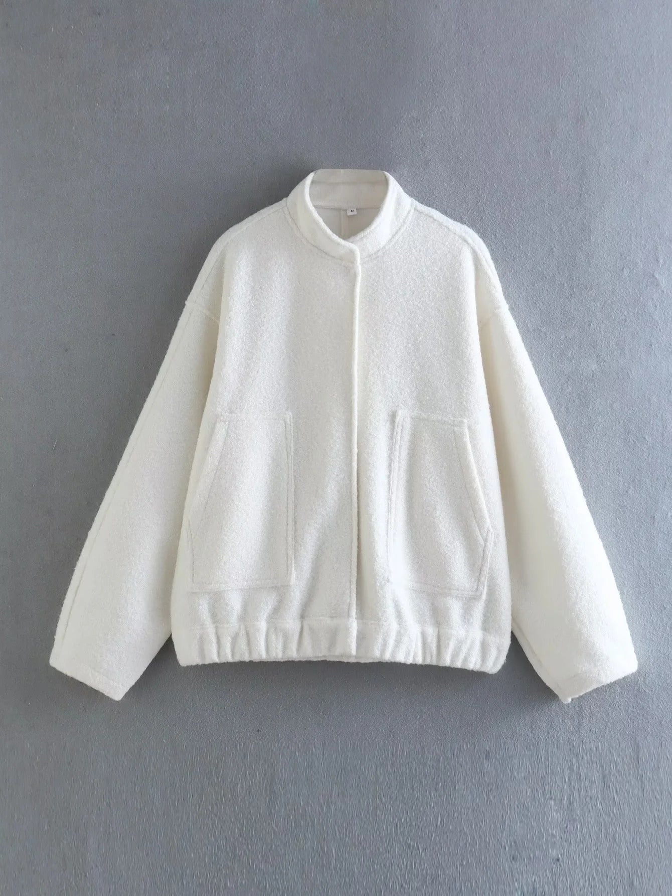 Bomber Jacket Women Zatr 2023 Women's Jackets Coat Bombers Women Green Woolen Jacket With Button Solid Chic Streetwear Top Coats