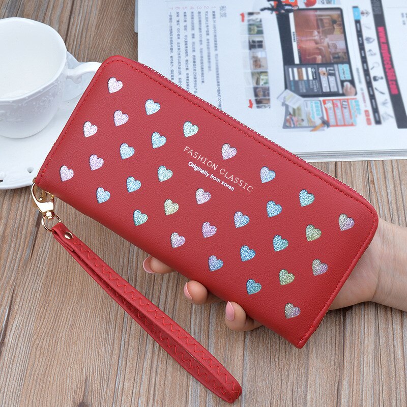 Women&#39;s Brand Clutch Purse Ladies Money Wallet for Women&#39;s Clutch Bag Slim FeMale Wallet Card Holder Uneven Wallets Made Leather