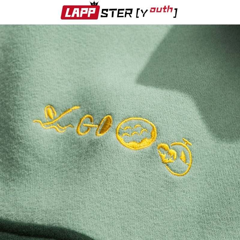 LAPPSTER-Youth Harajuku Patchwork Turtleneck Hoodies 2022 Pullover Mens Color Block Korean Fleece Sweatshirts Streetwear Clothes