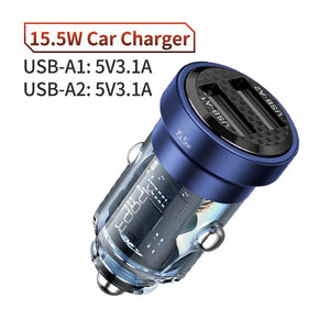 Toocki Type C Car Charger 45W Quick Charge4.0 QC3.0 SCP 5A PD Fast Charging USB C Car Phone Charger For iPhone Xiaomi Samsung