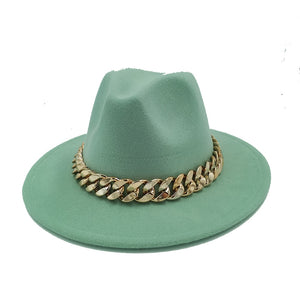 men fedora unisex solid color fedora hat women&#39;s 21-color wide brim jazz top hat autumn winter British retro Panama hat