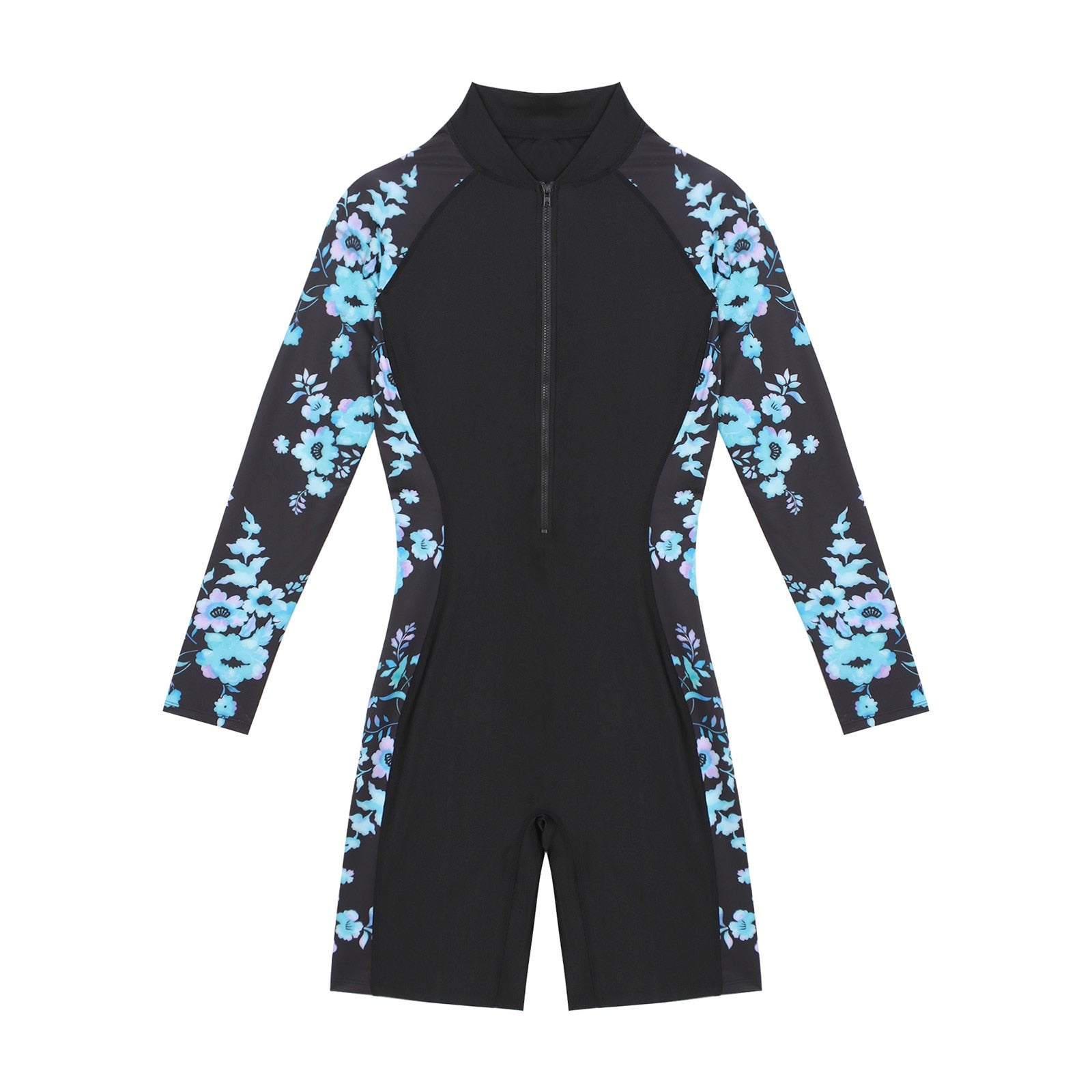 Women's Swimwear Rash Guard Long Sleeve Swimsuit Front Zipper One-piece Jumpsuit Surfing Rashguard Beachwear Swimming Suit