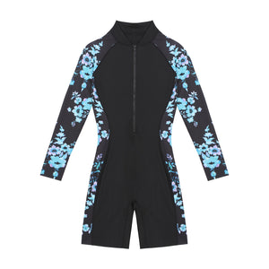 Women's Swimwear Rash Guard Long Sleeve Swimsuit Front Zipper One-piece Jumpsuit Surfing Rashguard Beachwear Swimming Suit