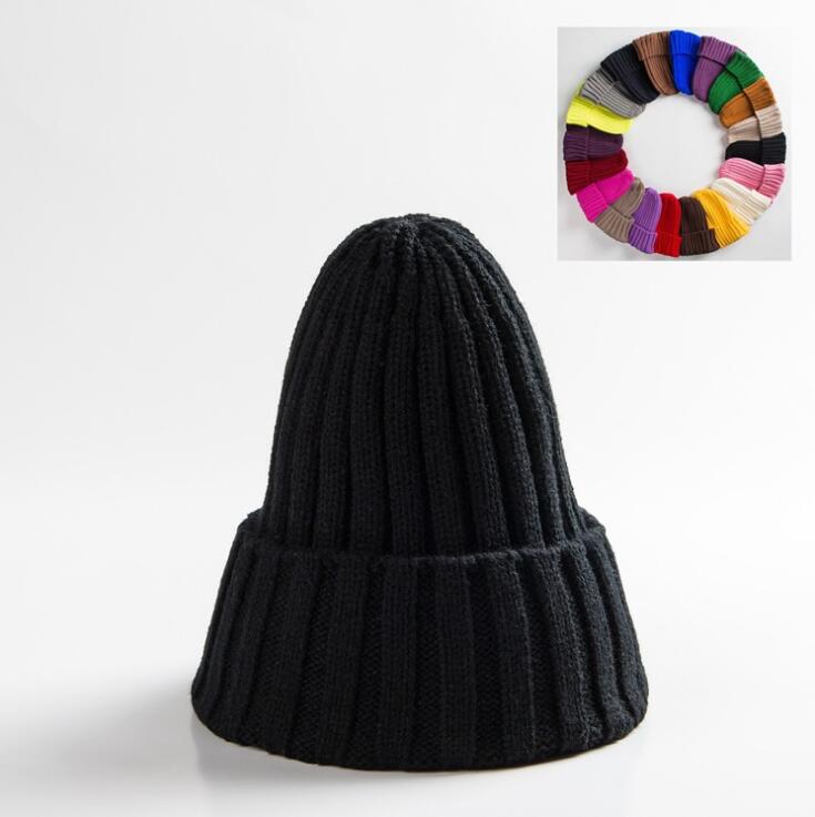 Unisex Hat Cotton Blends Solid Warm Soft HIP HOP Knitted Hats Men Winter Caps Women&#39;s Skullies Beanies For Girl Wholesale шляпа