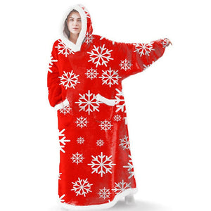 2023 Super Long Flannel Blanket with Sleeves Winter Hoodies Sweatshirt Women Men Pullover Fleece Giant TV Blanket Oversized New