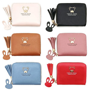 Little Bear Decoration Women's Wallet New Fashion Short Coin Purse Card Holder Small Ladies Wallet Female Hasp Mini Clutch
