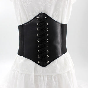 Black Body Shapewear Women Gothic Clothing Underbust Waist Cincher Trainer Pu Leather Elastic Sexy Bridal Corsets and Bustiers