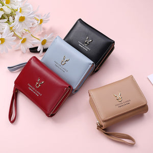 Antler Decoration Women&#39;s Wallet New Fashion Short Coin Purse Card Holder Small Ladies Wallet Female Hasp Mini Clutch