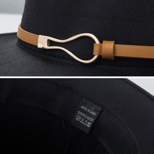 Fashion Wool Fedora Hat For Women Men Winter Autumn Church Jazz Hats Viking British Flat Brim Felt Hat Outdoor Casual Fedoras