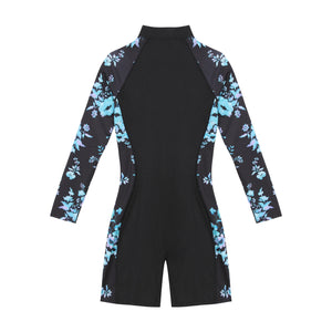 Women's Swimwear Rash Guard Long Sleeve Swimsuit Front Zipper One-piece Jumpsuit Surfing Rashguard Beachwear Swimming Suit