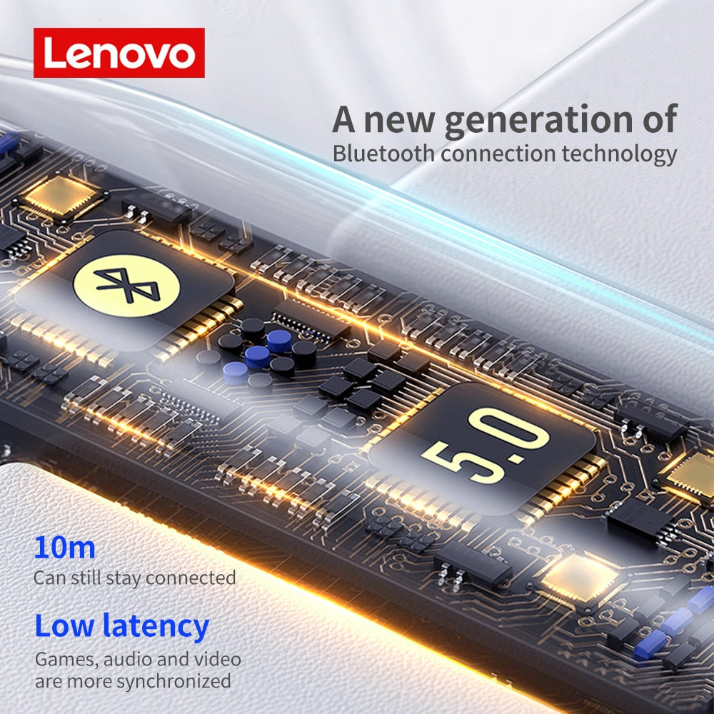 Lenovo Original HT38 Bluetooth 5.0 TWS Earphone Wireless Headphones Waterproof Sport Headsets Noise Reduction Earbuds with Mic
