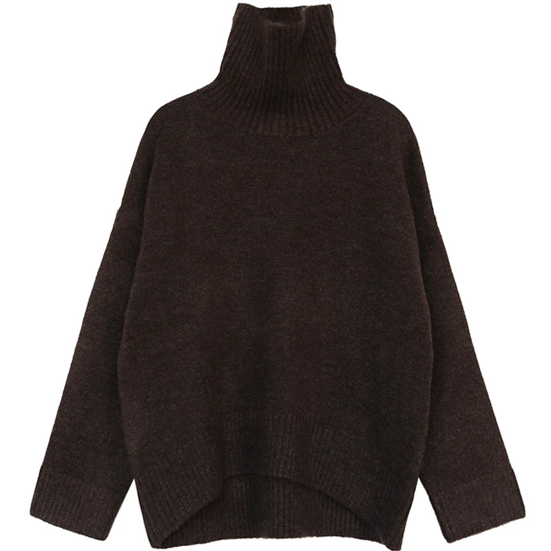 CHIC VEN Korean Women&#39;s Sweater Loose Turtleneck Sweaters Warm Solid Pullover Knitwear Basic Female Tops Autumn Winter 2022