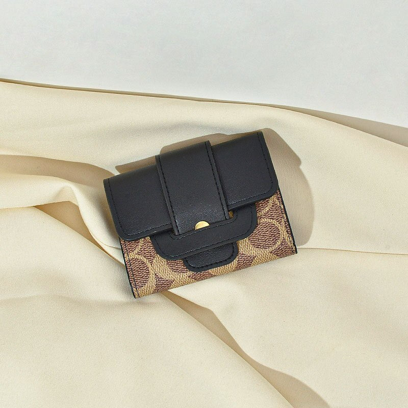 Ins Business Card PU Purse Wholesale Cross-Border Korean Style Fashion Pouch Women's Zipper Expanding Card Holder Wallet Purse