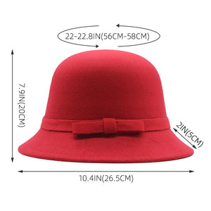 Flat Fedoras Hats for Women Classic British Jazz Cap Imitation Woolen Wide Brim Ladies Caps Church Derby Flat Top Hat gorras