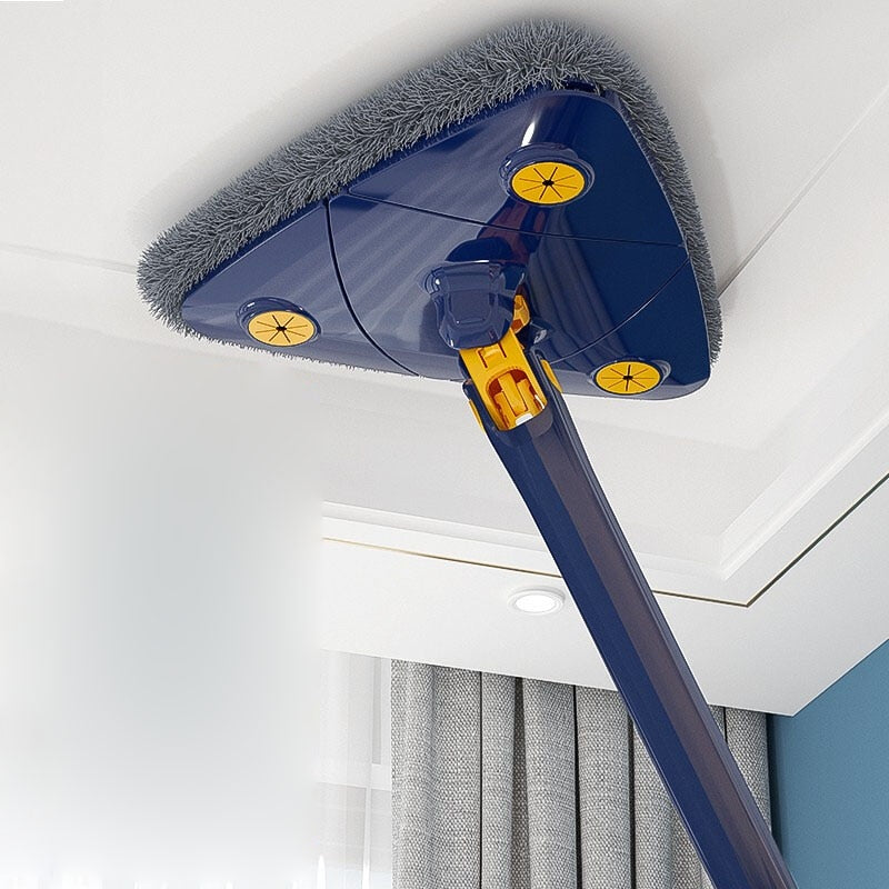 Triangle 360 Cleaning Mop Telescopic Household Ceiling Cleaning Brush Tool Self-draining To Clean Tiles and Walls
