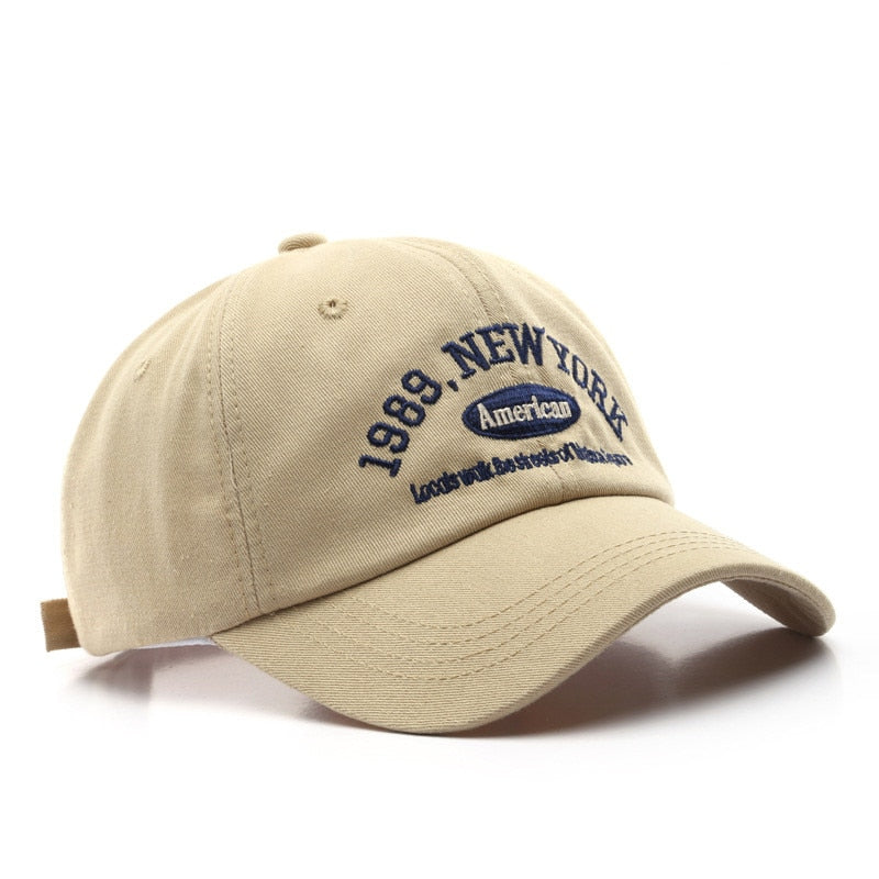 Men and Woman&#39;s Baseball Caps Adjustable Casual Embroidered 1989 New York American Cotton Sun Hats Unisex Solid Color Visor Hats
