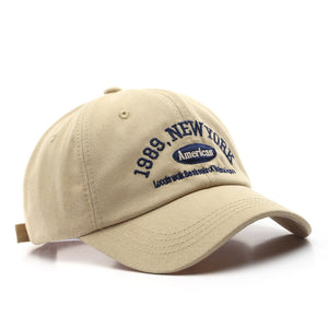 Men and Woman&#39;s Baseball Caps Adjustable Casual Embroidered 1989 New York American Cotton Sun Hats Unisex Solid Color Visor Hats