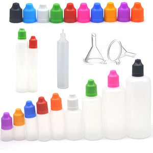 10pcs 3/5/10/15/20/30/50/100/120 ml Empty LDPE Plastic E Liquid Juice Dropper Eye Squeezable Bottles Long Tip Cap Vape Container