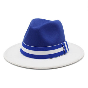 men fedora unisex solid color fedora hat women&#39;s 21-color wide brim jazz top hat autumn winter British retro Panama hat