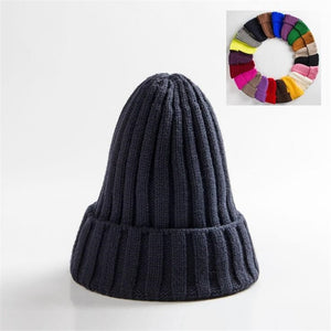 Unisex Hat Cotton Blends Solid Warm Soft HIP HOP Knitted Hats Men Winter Caps Women&#39;s Skullies Beanies For Girl Wholesale шляпа