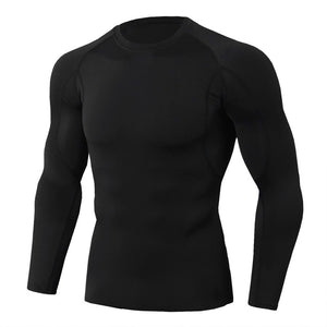 Men Bodybuilding Sport T-shirt Quick Dry Running Shirt Long Sleeve Compression Top Gym T Shirt Men Fitness Tight Rashgard