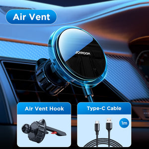 Joyroom Magnetic Car Phone Holder Wireless Charger For iPhone 14 13 12 Pro Max Fast Charging Car Charger Holder With Blue Light