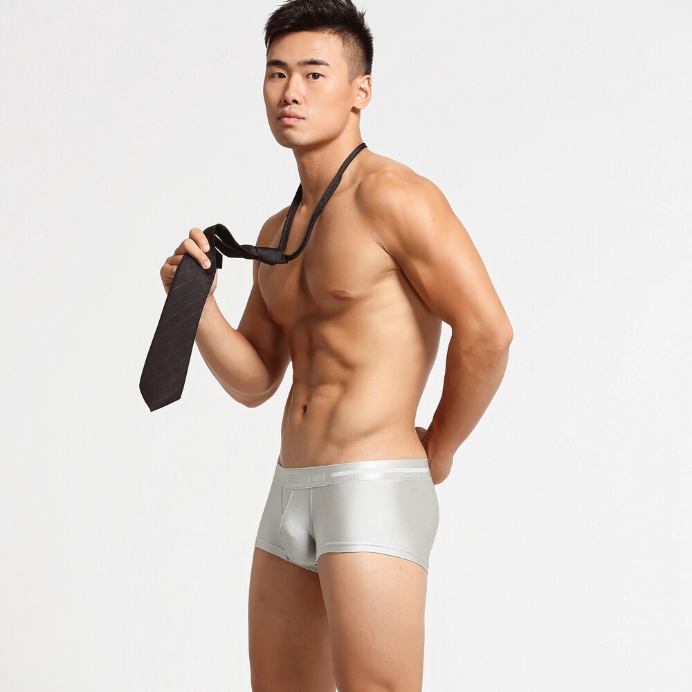 New SEOBEAN Mens Low Rise  Nylon Sexy Boxer Trunk Underwear