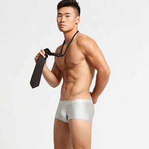New SEOBEAN Mens Low Rise  Nylon Sexy Boxer Trunk Underwear