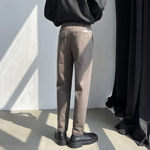 Winter Thick Woolen Pants Men Warm Fashion Society Mens Dress Pants Korean Straight Thicken Suit Pants Mens Formal Trousers