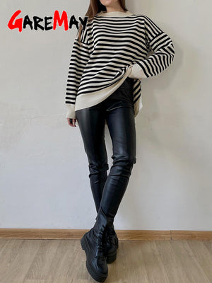 Winter Women's Leather Pants Black Slim Zipper Classic Leather Trousers Pencil Beige Tight Pu Faux Leather Pants for Women 2023