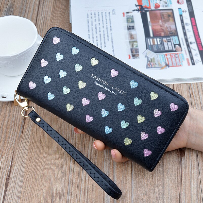 Women&#39;s Brand Clutch Purse Ladies Money Wallet for Women&#39;s Clutch Bag Slim FeMale Wallet Card Holder Uneven Wallets Made Leather
