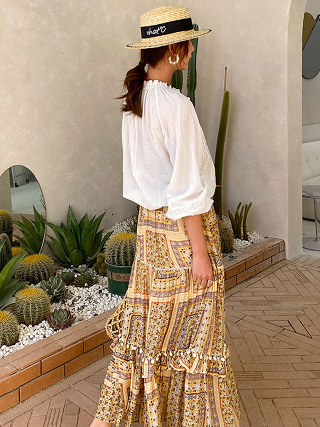 Jastie 2022 Spring Summer Blouse Shirts Women Long Sleeve Boho White Loose Blouses Shirt Women&#39;s Clothing Beach Tops Blusas