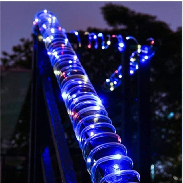 32m Solar Powered Rope Strip Lights Waterproof Tube Rope Garland Fairy Light Strings for Outdoor Indoor Garden Christmas Decor