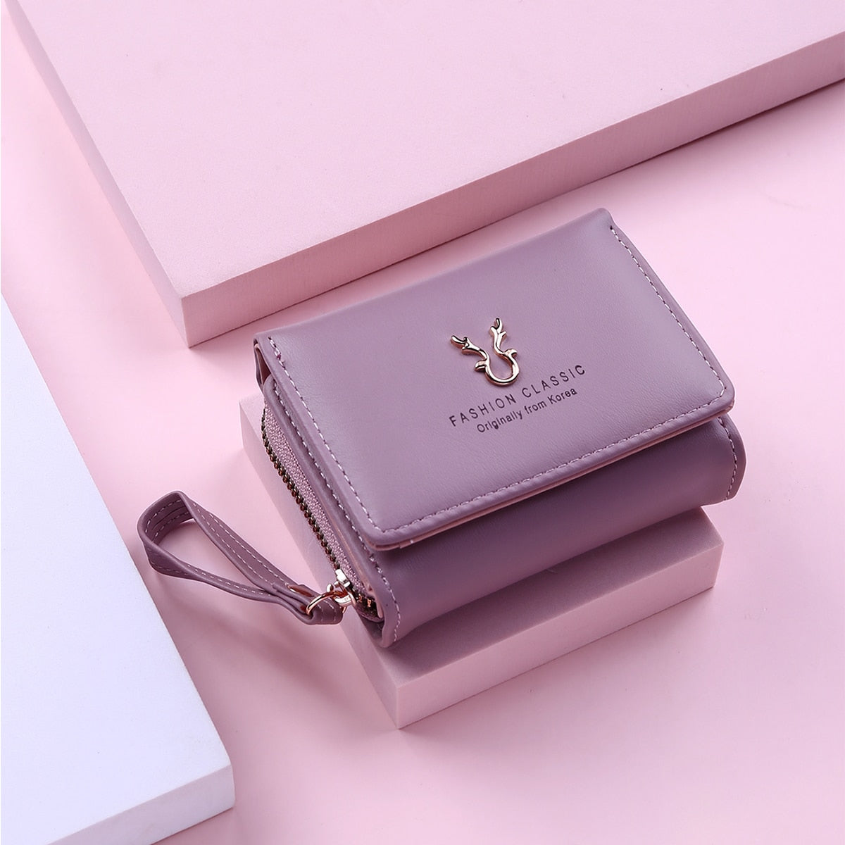Antler Decoration Women&#39;s Wallet New Fashion Short Coin Purse Card Holder Small Ladies Wallet Female Hasp Mini Clutch