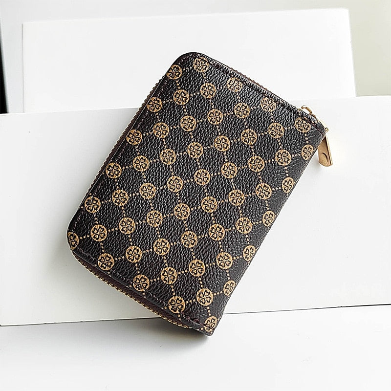 DOLOVE Manufacturer&#39;s Foreign Trade 2023 Classic Printed Short Women&#39;s Wallet Multi Card Pocket Portable Card Bag Ladies Purse