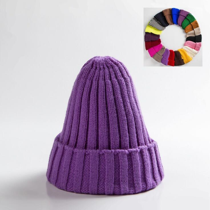 Unisex Hat Cotton Blends Solid Warm Soft HIP HOP Knitted Hats Men Winter Caps Women&#39;s Skullies Beanies For Girl Wholesale шляпа