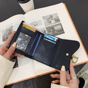 Women Card Holder Short Wallet Mini Women's PU Letter Wallet Multi-Card Card Holder Small Bag Multi-functional Purse Clutch Bag