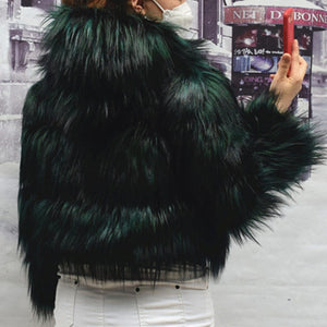 Faux Fur Coat Women&#39;s Jacket Winter Fashion Short Warm Thick Fox Raccoon Leather High Quality Brown Plus Size 2022 Fake Fur Coat