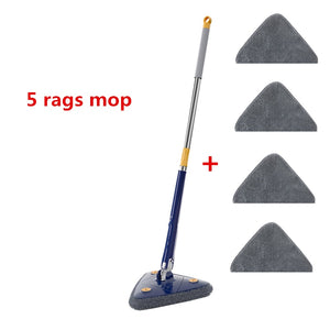 NEW Extended Triangle Mop 360 Twist Squeeze Wringing XType Window Glass Toilet Bathrrom Floor Household Cleaning Ceiling Dusting
