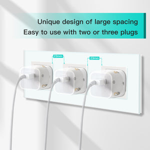 BSEED EU Standard Single Power Socket Touch Switch Crystal Panel USB Double Outlet Triple Wall Sockets Mounted Quadruple Sockets